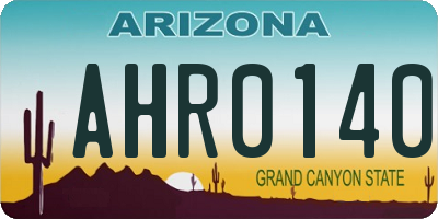 AZ license plate AHR0140