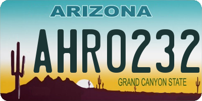 AZ license plate AHR0232