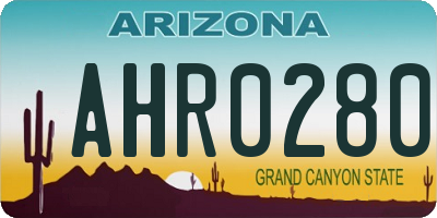 AZ license plate AHR0280