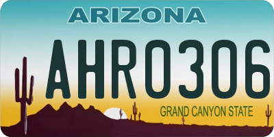 AZ license plate AHR0306