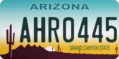 AZ license plate AHR0445