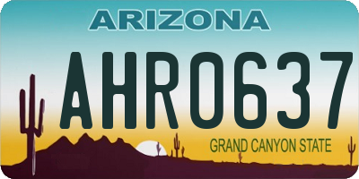 AZ license plate AHR0637