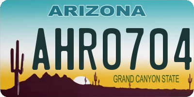 AZ license plate AHR0704