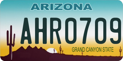 AZ license plate AHR0709