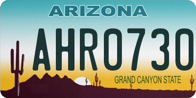 AZ license plate AHR0730