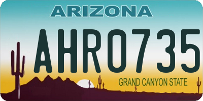 AZ license plate AHR0735