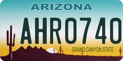 AZ license plate AHR0740