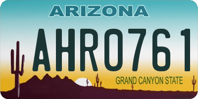 AZ license plate AHR0761