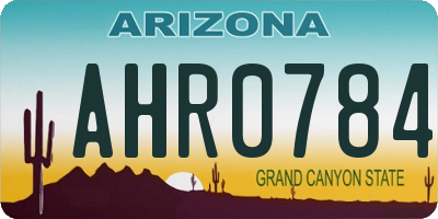 AZ license plate AHR0784