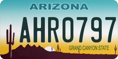 AZ license plate AHR0797