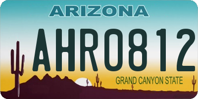 AZ license plate AHR0812