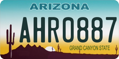 AZ license plate AHR0887