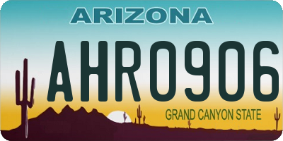 AZ license plate AHR0906