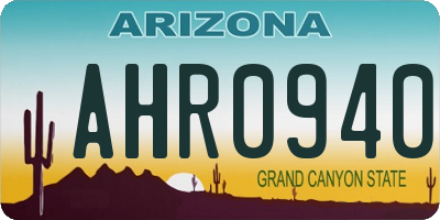 AZ license plate AHR0940