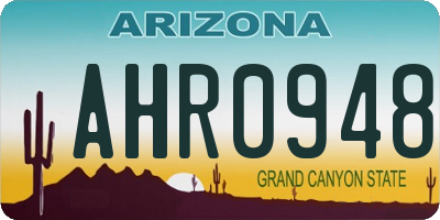 AZ license plate AHR0948