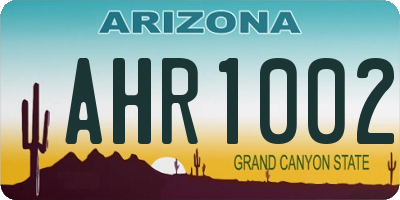 AZ license plate AHR1002