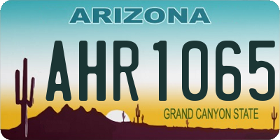 AZ license plate AHR1065