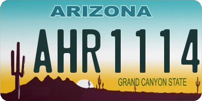 AZ license plate AHR1114