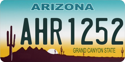 AZ license plate AHR1252