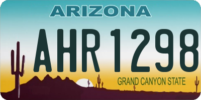 AZ license plate AHR1298