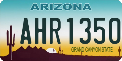 AZ license plate AHR1350