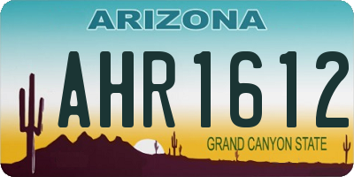 AZ license plate AHR1612