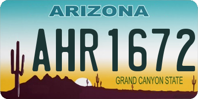 AZ license plate AHR1672