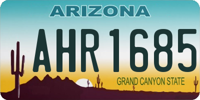 AZ license plate AHR1685