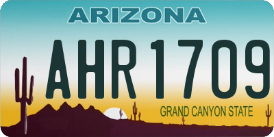 AZ license plate AHR1709