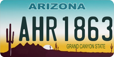 AZ license plate AHR1863