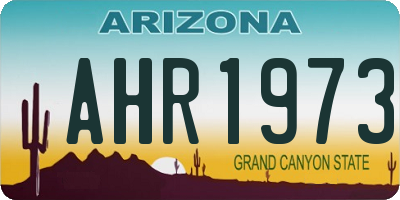 AZ license plate AHR1973