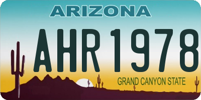 AZ license plate AHR1978