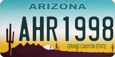 AZ license plate AHR1998