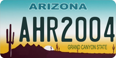 AZ license plate AHR2004