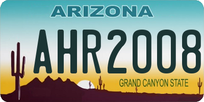 AZ license plate AHR2008