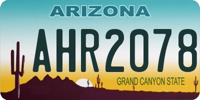 AZ license plate AHR2078