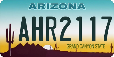 AZ license plate AHR2117