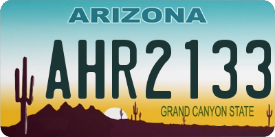 AZ license plate AHR2133