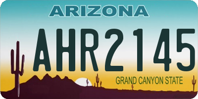 AZ license plate AHR2145