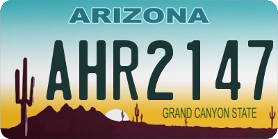 AZ license plate AHR2147