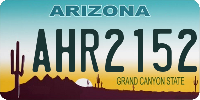 AZ license plate AHR2152