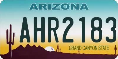 AZ license plate AHR2183