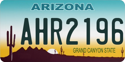 AZ license plate AHR2196