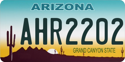 AZ license plate AHR2202