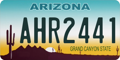 AZ license plate AHR2441
