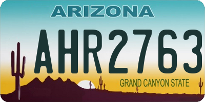 AZ license plate AHR2763