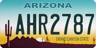 AZ license plate AHR2787
