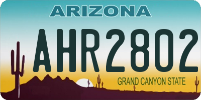 AZ license plate AHR2802