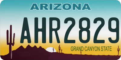 AZ license plate AHR2829