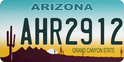 AZ license plate AHR2912